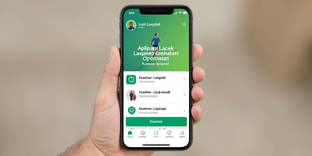 Antarmuka aplikasi 66K yang memudahkan pelacakan langkah.