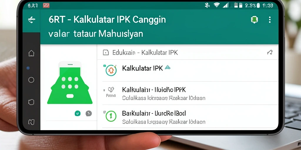 Antarmuka aplikasi 6RT dengan fitur Kalkulator IPK yang praktis.