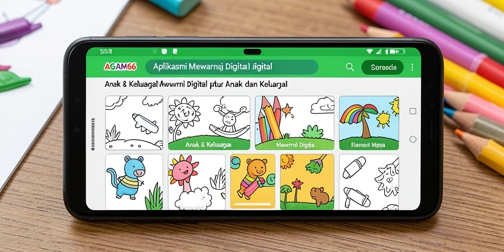 Antarmuka AGAM66 menunjukkan berbagai alat dan gambar mewarnai.
