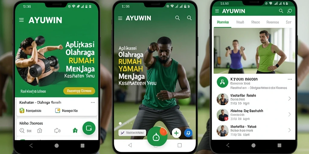 Tampilan antarmuka AYUWIN yang ramah pengguna untuk olahraga rumah.