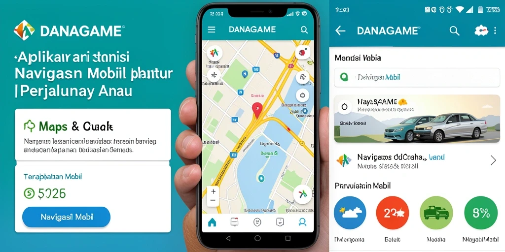 Tampilan antarmuka aplikasi DANAGAME untuk Navigasi Mobil yang mudah digunakan.