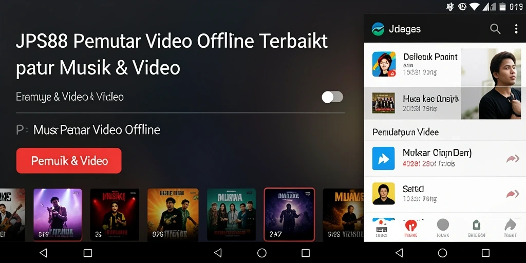 Screenshot utama JPS88 menampilkan antarmuka Pemutar Video Offline yang menarik.