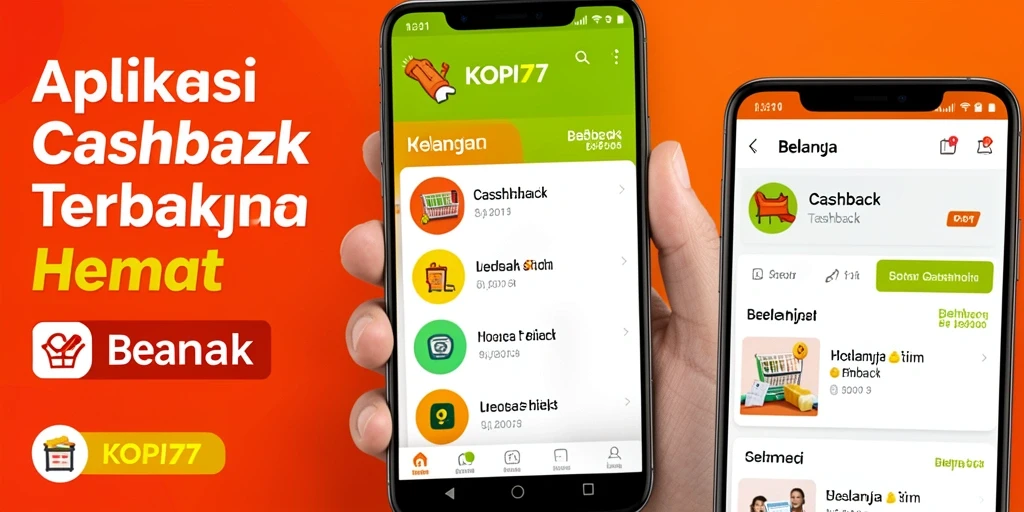 Tampilan antarmuka aplikasi KOPI77 yang user-friendly untuk cashback.