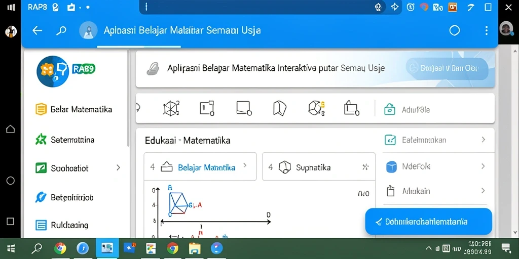 Tampilan antarmuka aplikasi RAP89 untuk Belajar Matematika yang interaktif.