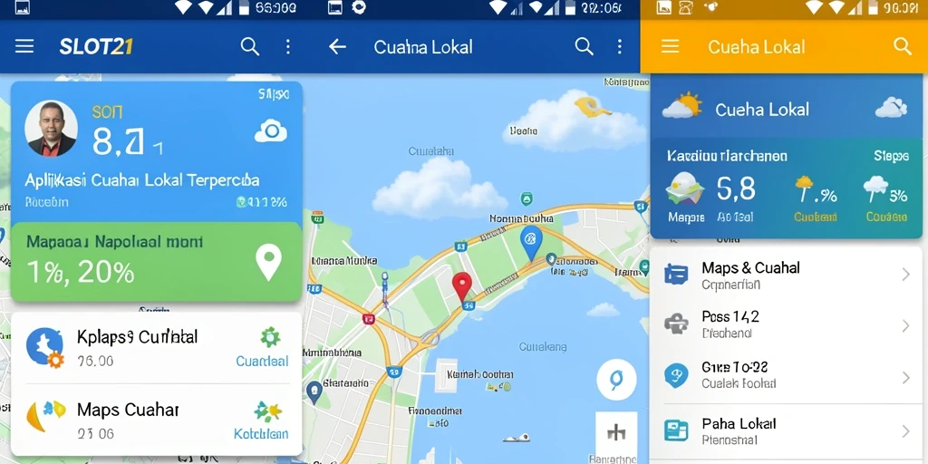Tampilan antarmuka SLOT21 yang menampilkan data cuaca lokal.