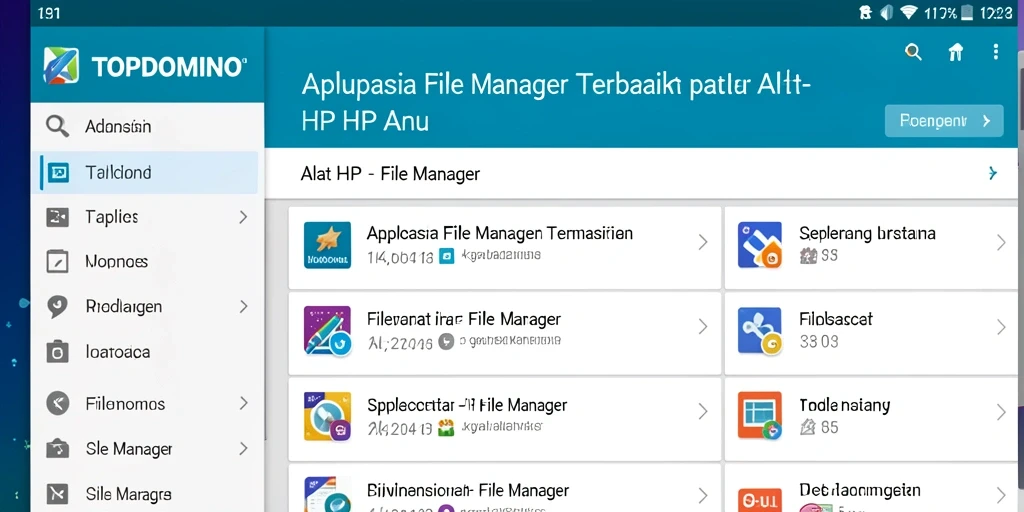 Tampilan antarmuka utama aplikasi TOPDOMINO sebagai File Manager.