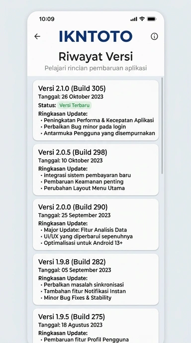 Riwayat Versi Aplikasi ikntoto untuk Pengguna Android